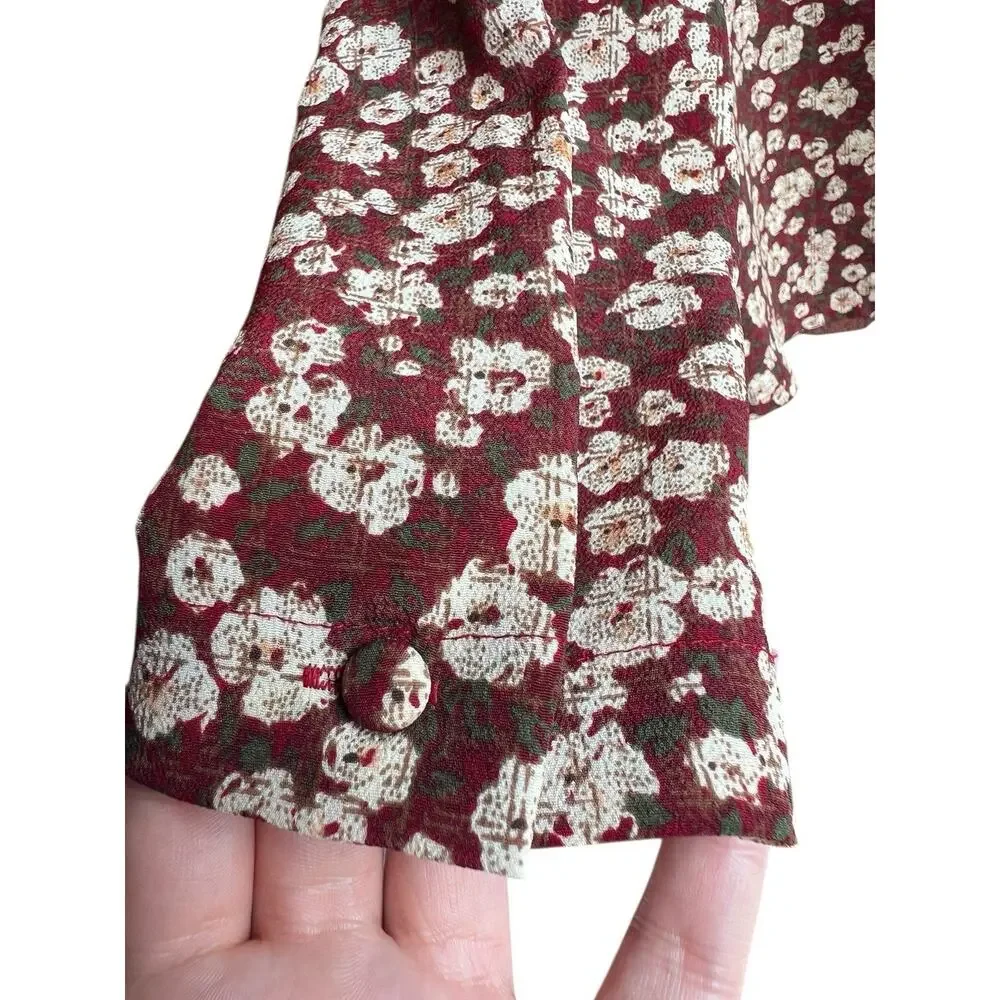 Impressions of CA Vtg 80s Bold Colorful WHIMSY FLORAL Spring Summer BLOUSE 10 - Picture 4 of 7